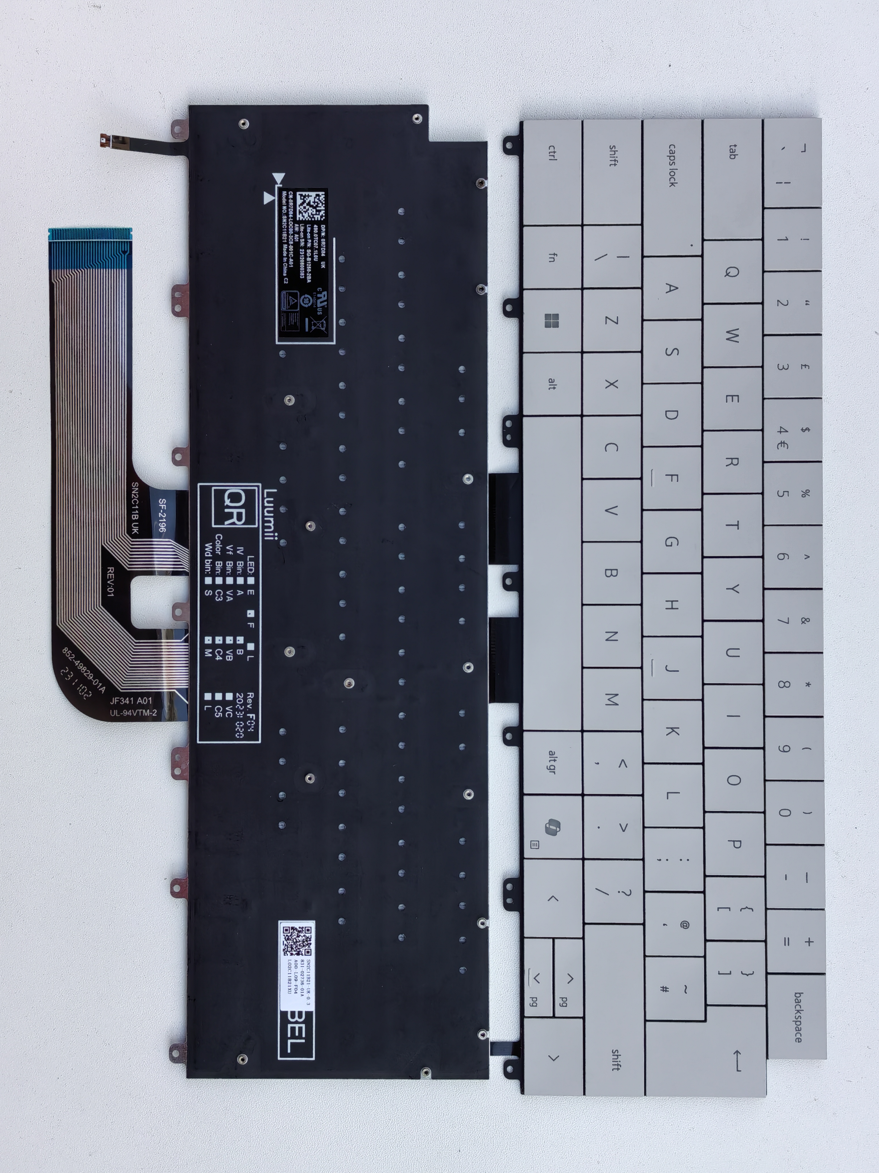 Picture of New Replacement Laptop Keyboard For DELL 9640/XPS16 9640 AI key Off-White Backlit UK Layout